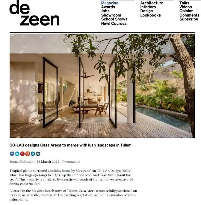 Casa Areca: Award-Winning Architectural Villa with Concierge Tulum